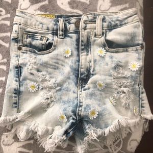 Jean Shorts with Flowers
